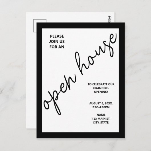 Modern Business Corporate Open Huis Uitnodiging (Voorkant / Achterkant)