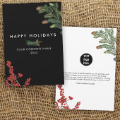 Modern Business Corporate Pine Cone Kerst Kaart