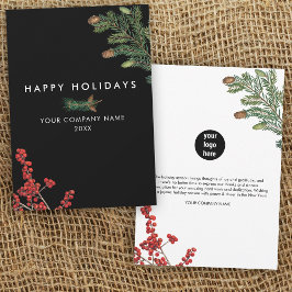 Modern Business Corporate Pine Cone Kerst Kaart
