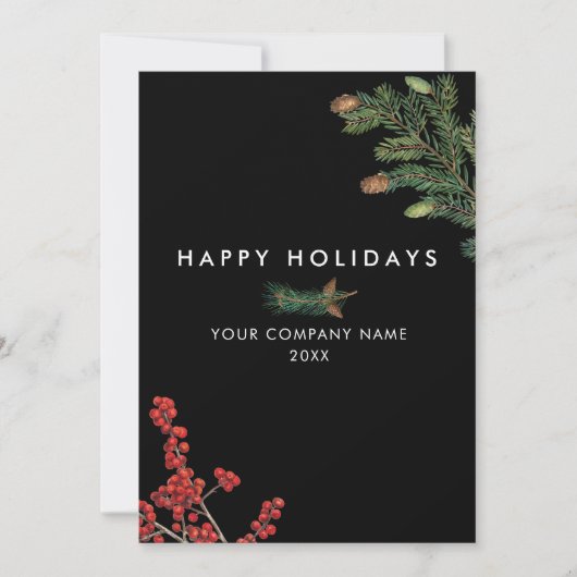 Modern Business Corporate Pine Cone Kerst Kaart (Voorkant)