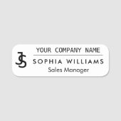 Modern Business Custom Company Monogram Logo Naam Naamplaatje (Voorkant)