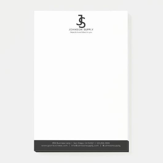 Modern Business Custom Company Monogram Logo Post-it® Notes (Voorkant)