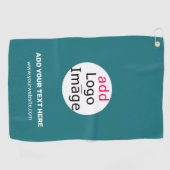 Modern Business Custom Merk Cool Deep Zee Groen Golfhanddoek (Horizontaal)