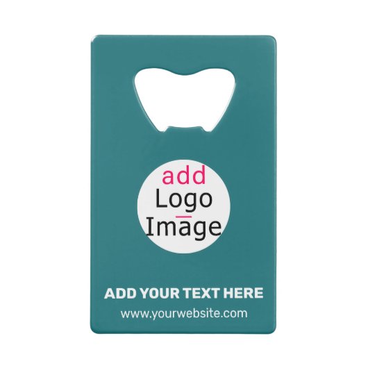 Modern Business Custom Merk Logo Deep Zee Groen Creditkaart Flessenopener (Voorkant)