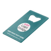 Modern Business Custom Merk Logo Deep Zee Groen Creditkaart Flessenopener (Voorkant Gekanteld)