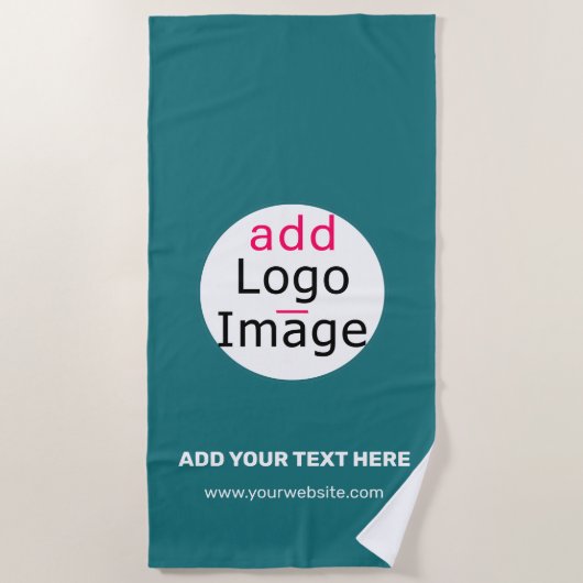 Modern Business Custom Merk Logo Deep Zee Groen Strandlaken (Voorkant)