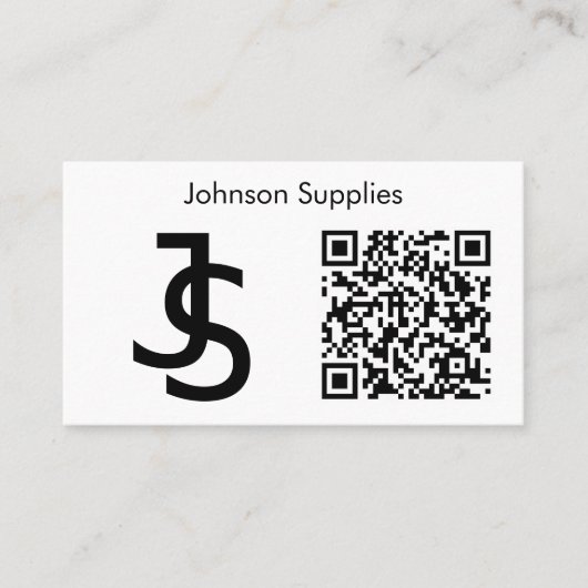 Modern Business Custom Monogram Logo en QR-code Visitekaartje (Voorkant)