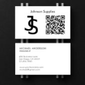 Modern Business Custom Monogram Logo en QR-code Visitekaartje