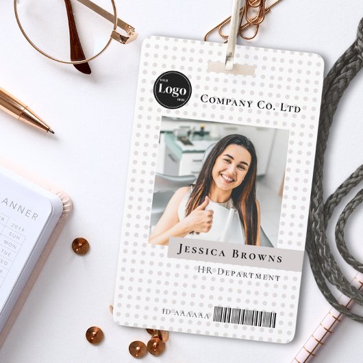 Modern Business Employee Company Logo Foto QR Badge