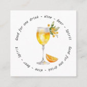 Modern Business Event Mimosa Drink Voucher Vierkante Visitekaartje (Voorkant)