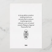 Modern Business Gelukkig Nieuwjaar Logo | Zwart go Folie Feestdagenkaart (Achterkant)