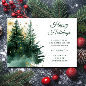 Modern Business Gold Green Christmas Holiday Card Feestdagenkaart