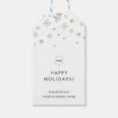 Modern Business Gold Snowflake Custom Company Logo Cadeaulabel (Voorkant)