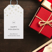 Modern Business Gold Snowflake Custom Company Logo Cadeaulabel