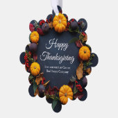 Modern Business Happy Thanksgiving Pumpkin Wreath Ornament Kaart (Links)