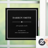 Modern Business Kantoor Naam Wit op Zwart Raamsticker (Huis)