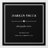 Modern Business Kantoor Naam Wit op Zwart Raamsticker (Vel)