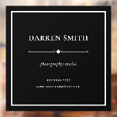 Modern Business Kantoor Naam Wit op Zwart Raamsticker (Vel 2)