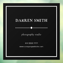 Modern Business Kantoor Naam Wit op Zwart Raamsticker