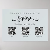 Modern Business Leave Review 3 QR Code Sign (Front)