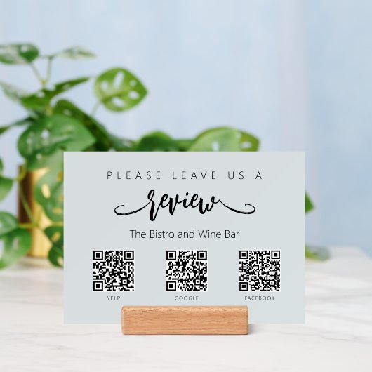 Modern Business Leave Review 3 QR Code Sign (Insitu 3)
