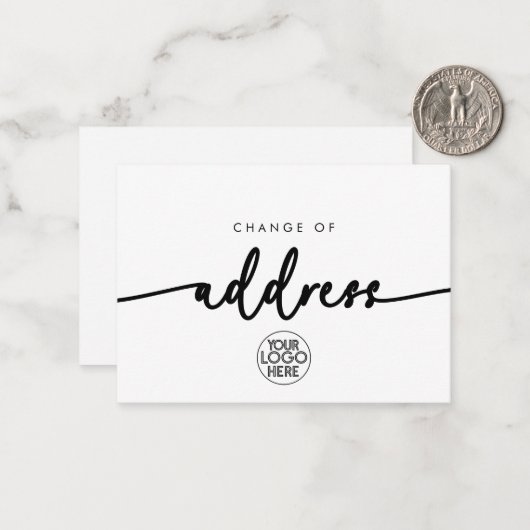 Modern Business Logo Adresscript wijzigen Notitiekaartje (Voorkant / Achterkant in situ)