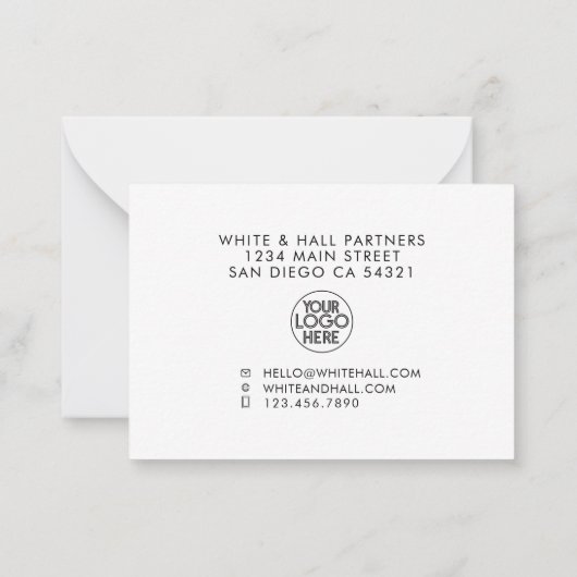 Modern Business Logo Adresscript wijzigen Notitiekaartje (Achterkant)