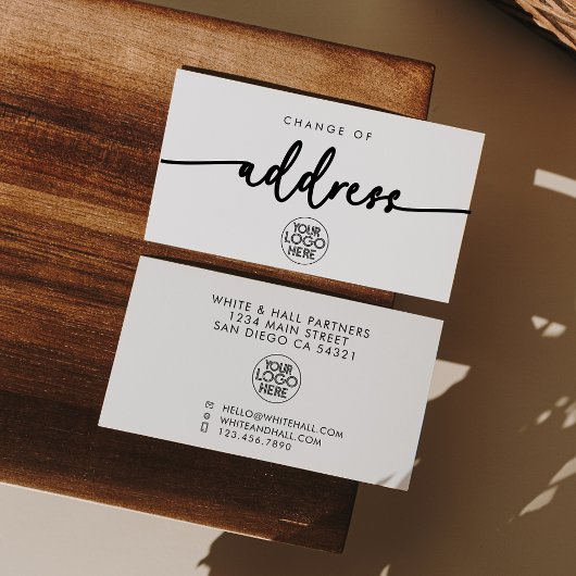 Modern Business Logo Adresscript wijzigen Notitiekaartje