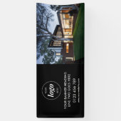 Modern Business Logo Adverteren Foto Zwart 6' Spandoek (Verticaal)