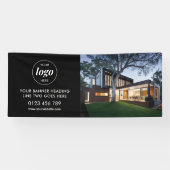 Modern Business Logo Adverteren Foto Zwart 6' Spandoek (Horizontaal)