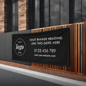 Modern Business Logo Adverteren Trade Show Zwart Spandoek