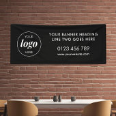Modern Business Logo Adverteren Trade Show Zwart Spandoek