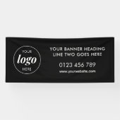 Modern Business Logo Adverteren Trade Show Zwart Spandoek (Horizontaal)