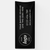 Modern Business Logo Adverteren Trade Show Zwart Spandoek (Verticaal)