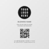 Modern Business Logo and QR Code Custom Raamsticker (Vel)