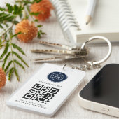 Modern Business Logo and QR Code Minimalist Sleutelhanger (Voorkant Rechts)