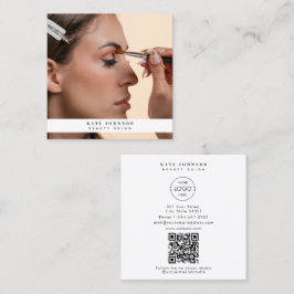 Modern Business Logo Beauty Hair Stylist Foto Vierkante Visitekaartje
