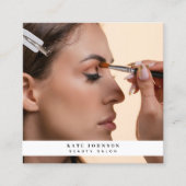 Modern Business Logo Beauty Hair Stylist Foto Vierkante Visitekaartje (Voorkant)