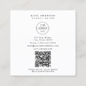 Modern Business Logo Beauty Hair Stylist Foto Vierkante Visitekaartje (Achterkant)