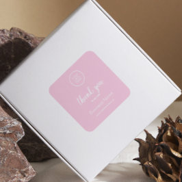 Modern Business Logo Bedankt typografie Roze Vierkante Sticker
