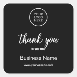 Modern Business Logo Bedankt typografie Zwart Vierkante Sticker