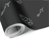 Modern Business Logo Bedankt zwart-wit Cadeaupapier (Rol Hoek)