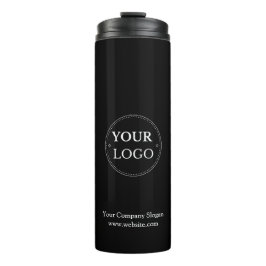 Modern Business Logo Bedrijf Promotionele Zwart Thermosbeker