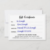 Modern Business Logo, bewerkbaar cadeaubon (Achterkant)