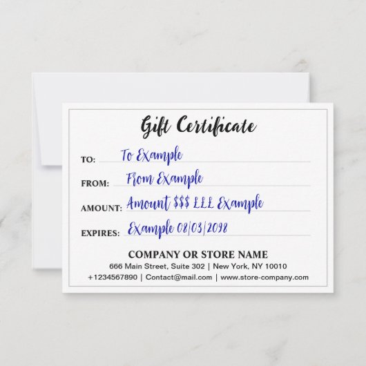 Modern Business Logo, bewerkbaar cadeaubon (Achterkant)