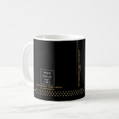 Modern Business Logo Black Gold Dots Branded Koffiemok (Voorkant links)