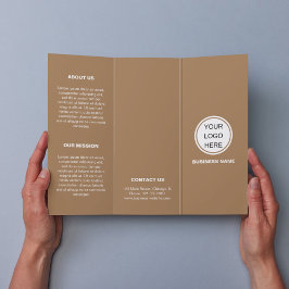Modern Business Logo Brown Trifold Brochure
