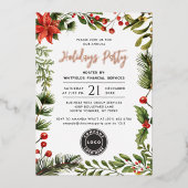 Modern Business Logo Christmas Feestdagen Party Folie Uitnodiging (Voorkant)