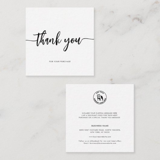 Modern Business Logo Company dank u Notitiekaartje (Voorkant / Achterkant)