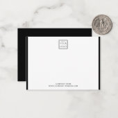 Modern Business Logo Company Name Black Border Notitiekaartje (Voorkant / Achterkant in situ)